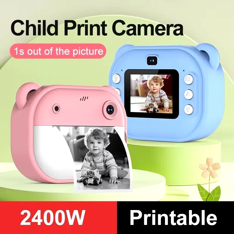 Children Digital Camera Instant Print for Kids Thermal Print Camera Instant Photo Printing Camera Video Toys+32G Memory Card