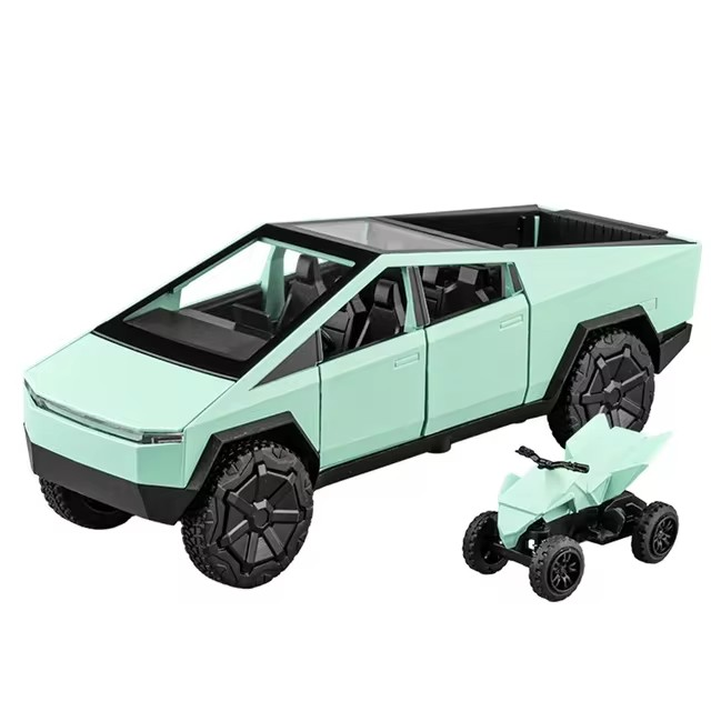 1/32 Tesla's Cybertruck Pickup Alloy Car Model Diecast Metal Off-road Vehicles Truck Car Model Sound and Light Children Toy Gift