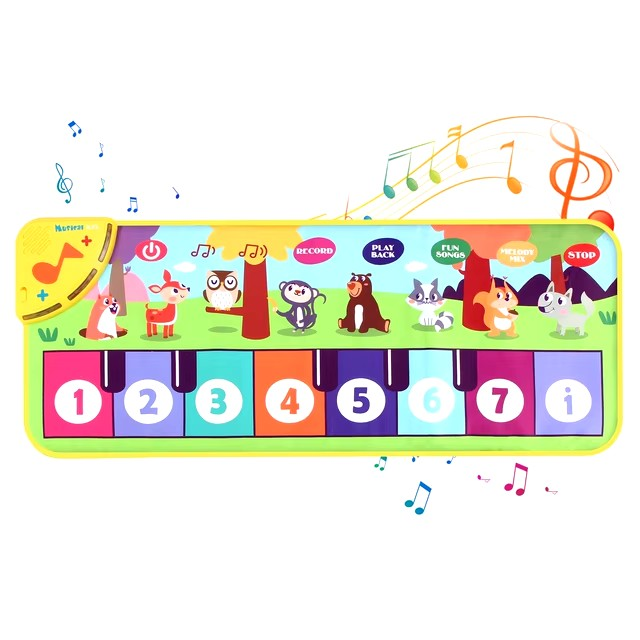 80*30cm Kid Multifunctional Music Piano Mat Toddler Floor Baby keyboard Dance Mat 8 Animal Sounds Educational Toys For Kid Gifts